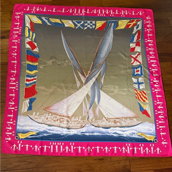 Hermès EN COURSE Silk Scarf. - Picture 2 of 16